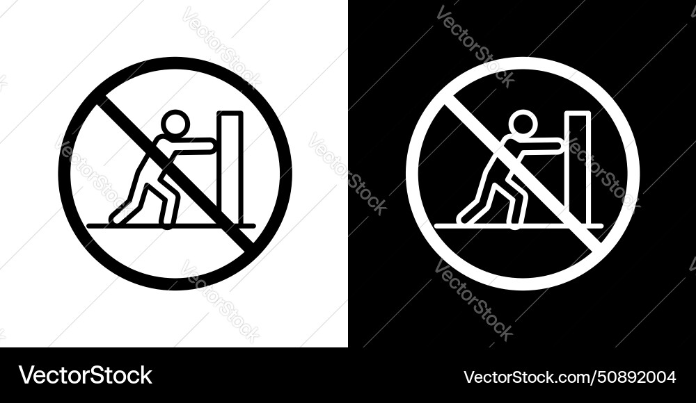 Do not push sign icon set red warning circle Vector Image