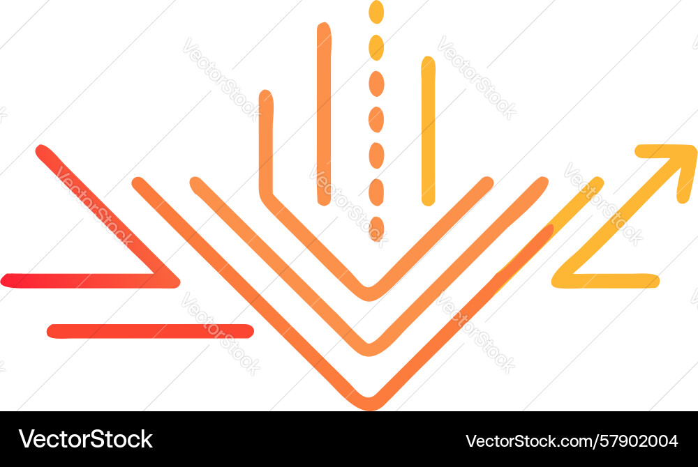Dynamic influx arrow icon vibrant data flow Vector Image