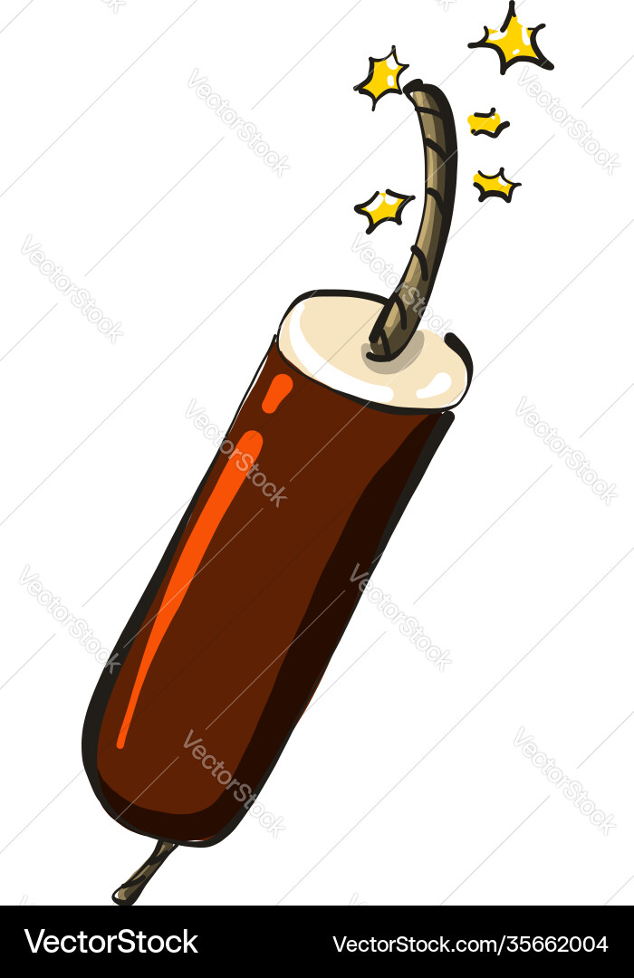 Dynamite about to explode on white background Vector Image