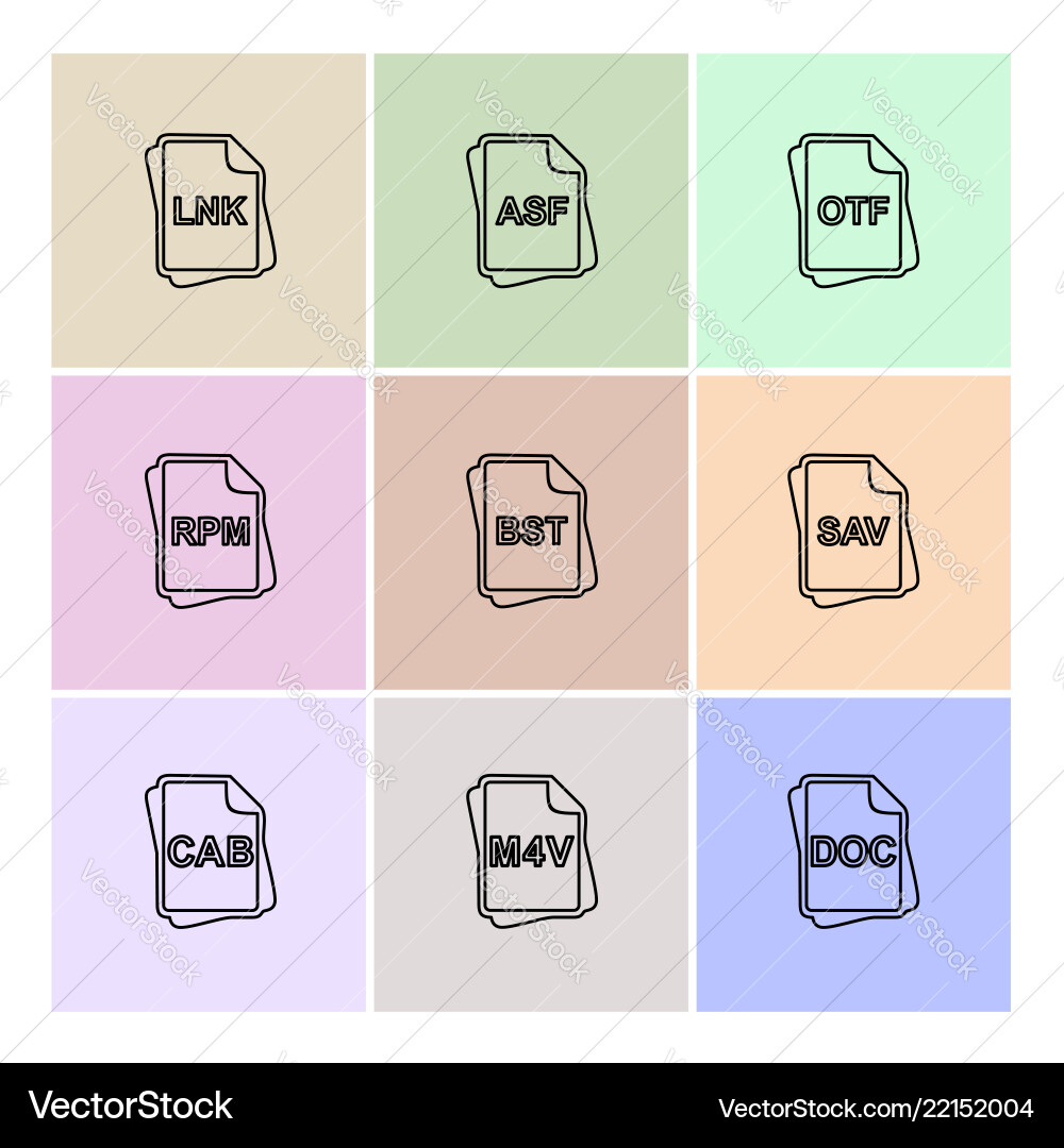 File type files documents eps icons set vector image