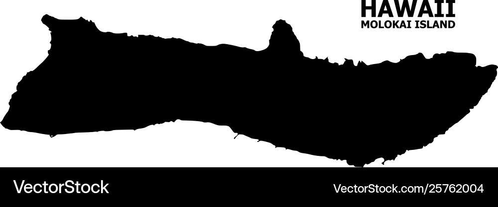 Flat map molokai island with name vector image