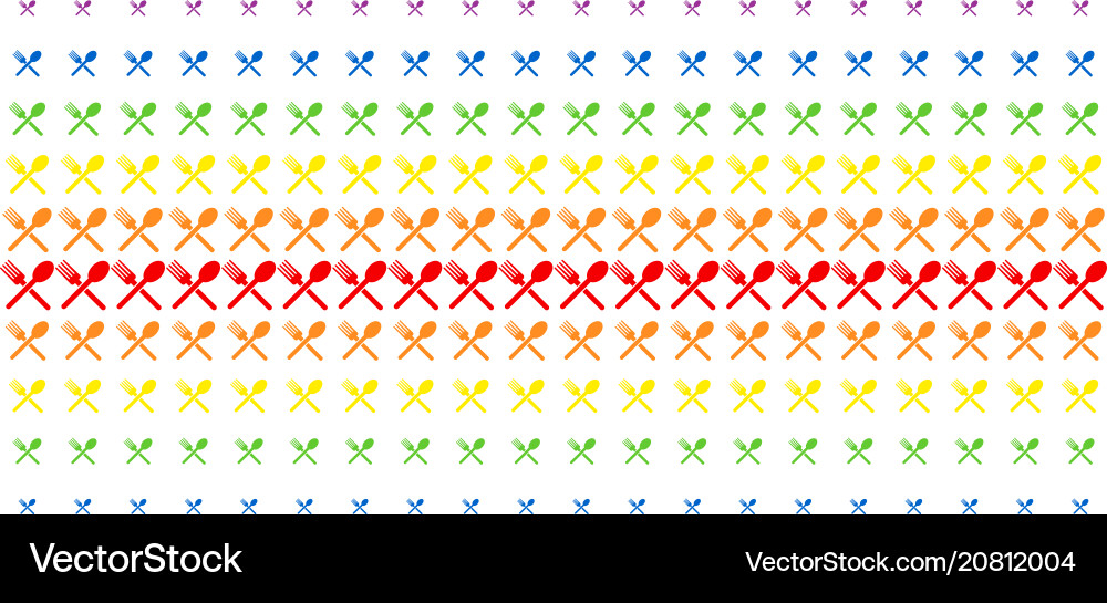 Fork and spoon shape halftone spectrum pattern Fork and spoon shape halftone spectrum pattern vector image