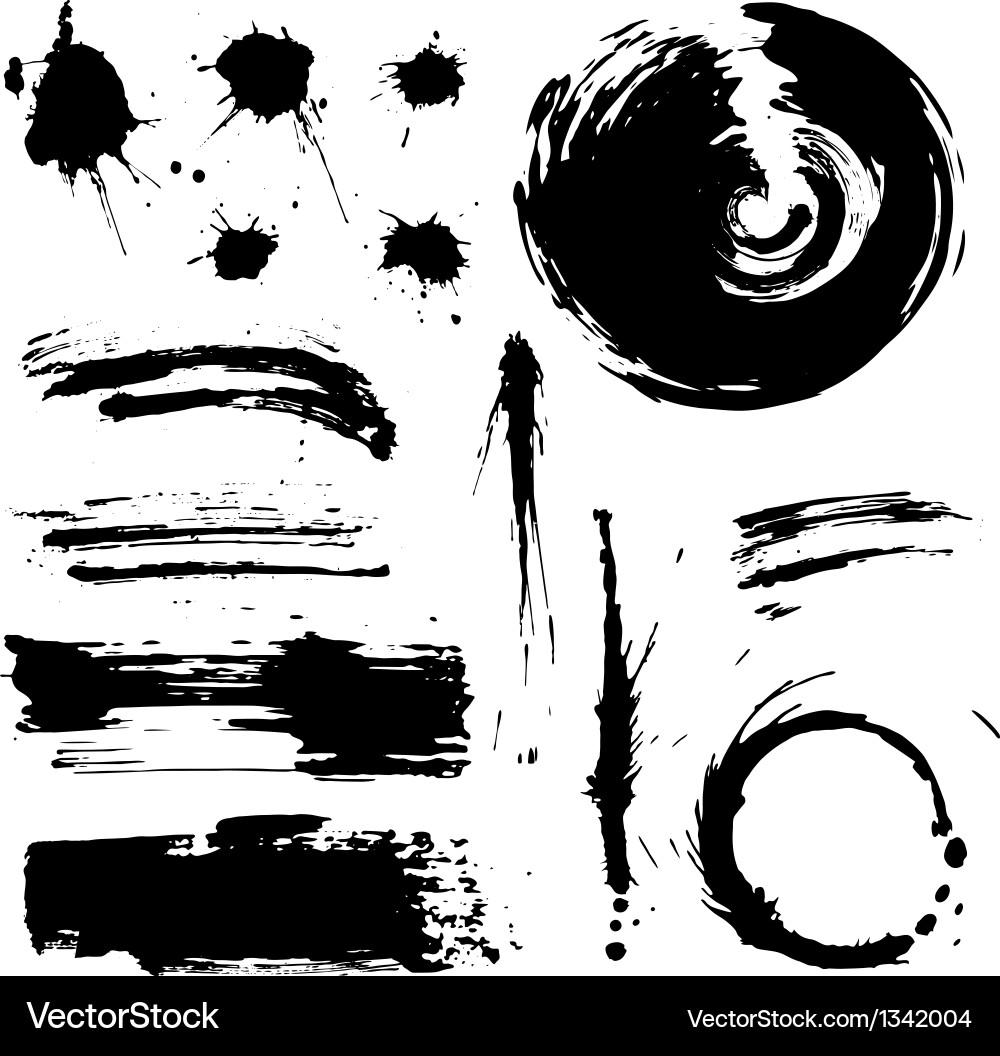 Grunge Splash and Blot Patterns vector image