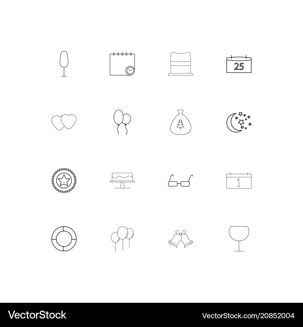 Holidays linear thin icons set outlined simple Vector Image