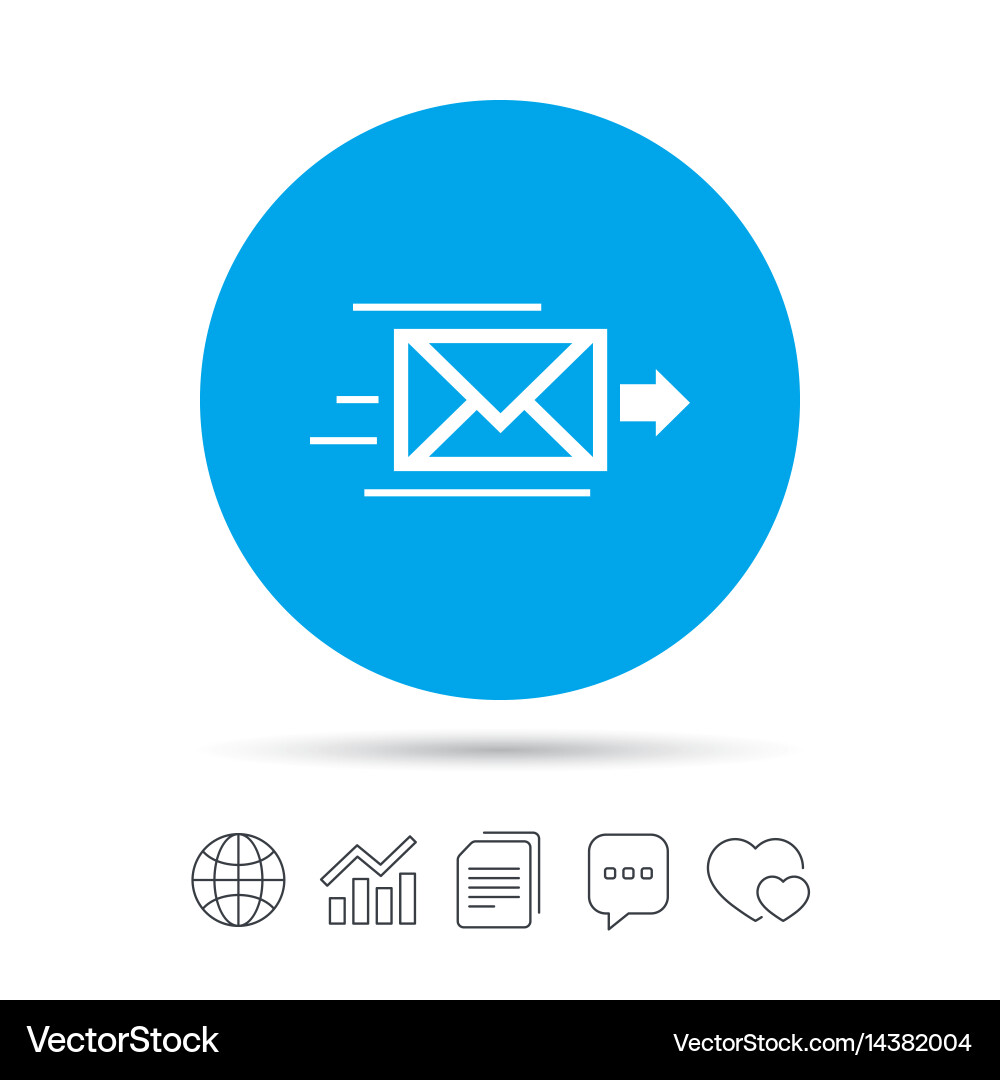 Mail delivery icon envelope symbol message vector image