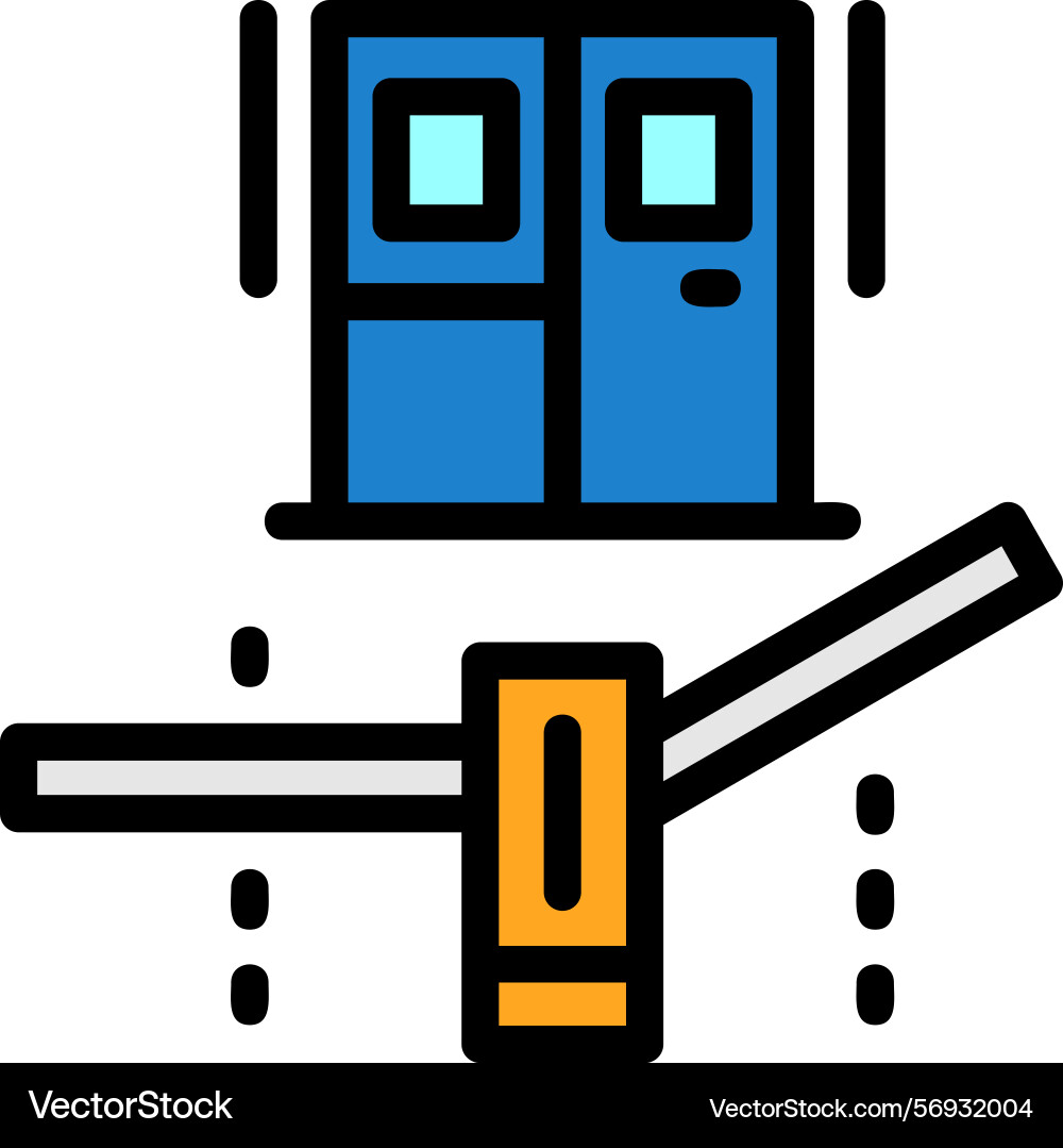Manual gate line filled style icon design Vector Image