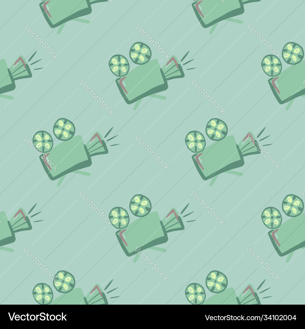 Minimalistic seamless doodle pattern with camera Vector Image