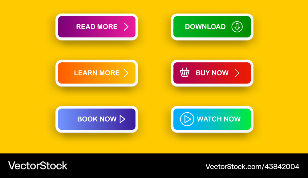 Modern material style buttons set isolated Modern material style buttons set isolated vector image