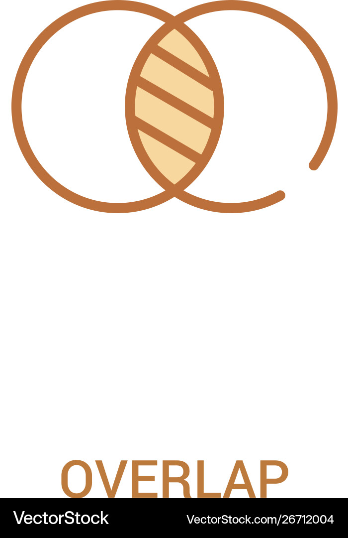 Overlap concept 2 colored icon simple line Overlap concept 2 colored icon simple line vector image