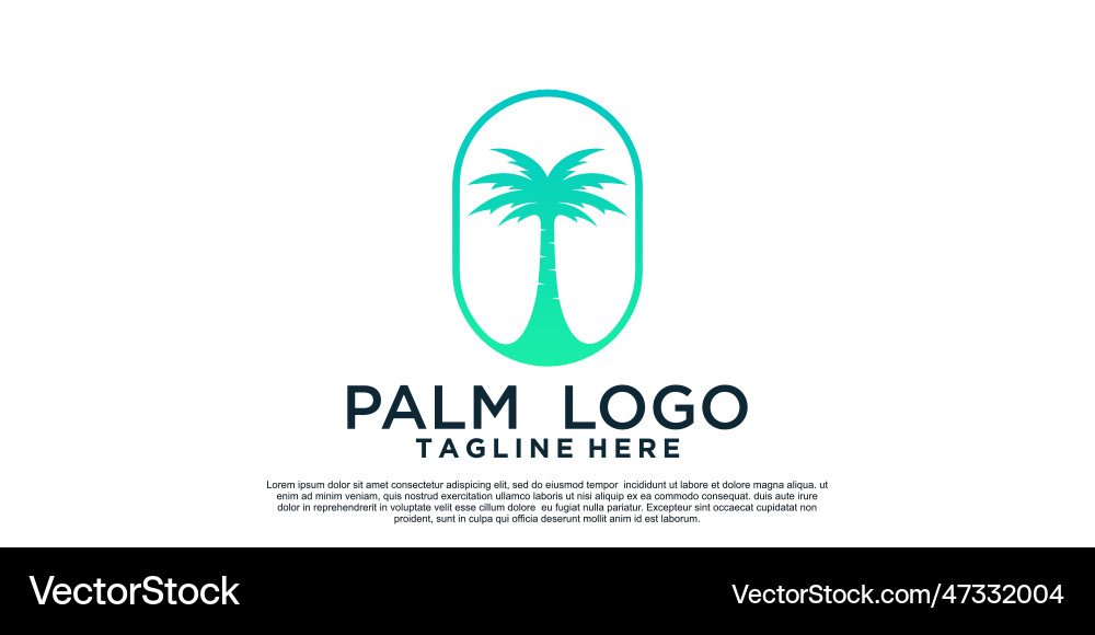 Palm logo design with unique concept premium part Palm logo design with unique concept premium part vector image