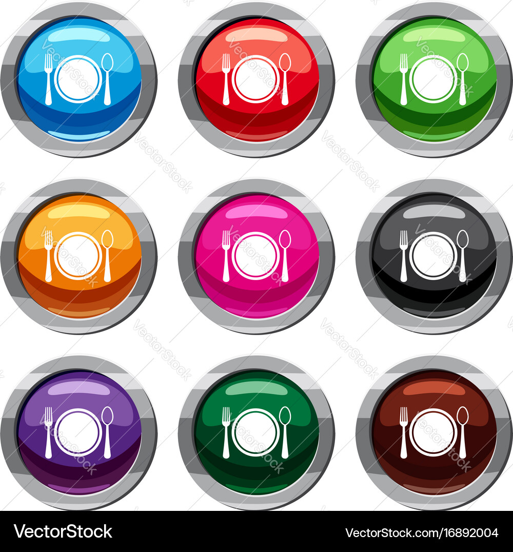 Place setting with platespoon and fork set 9 vector image
