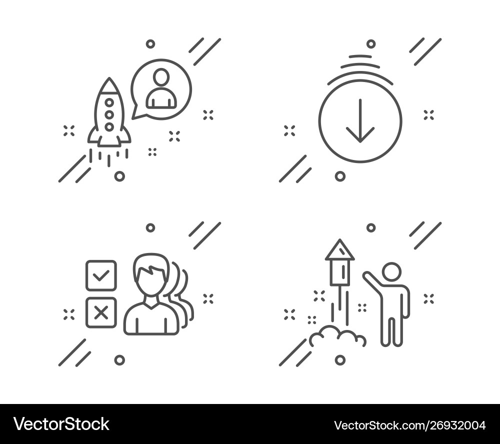Scroll down startup and opinion icons set Scroll down startup and opinion icons set vector image