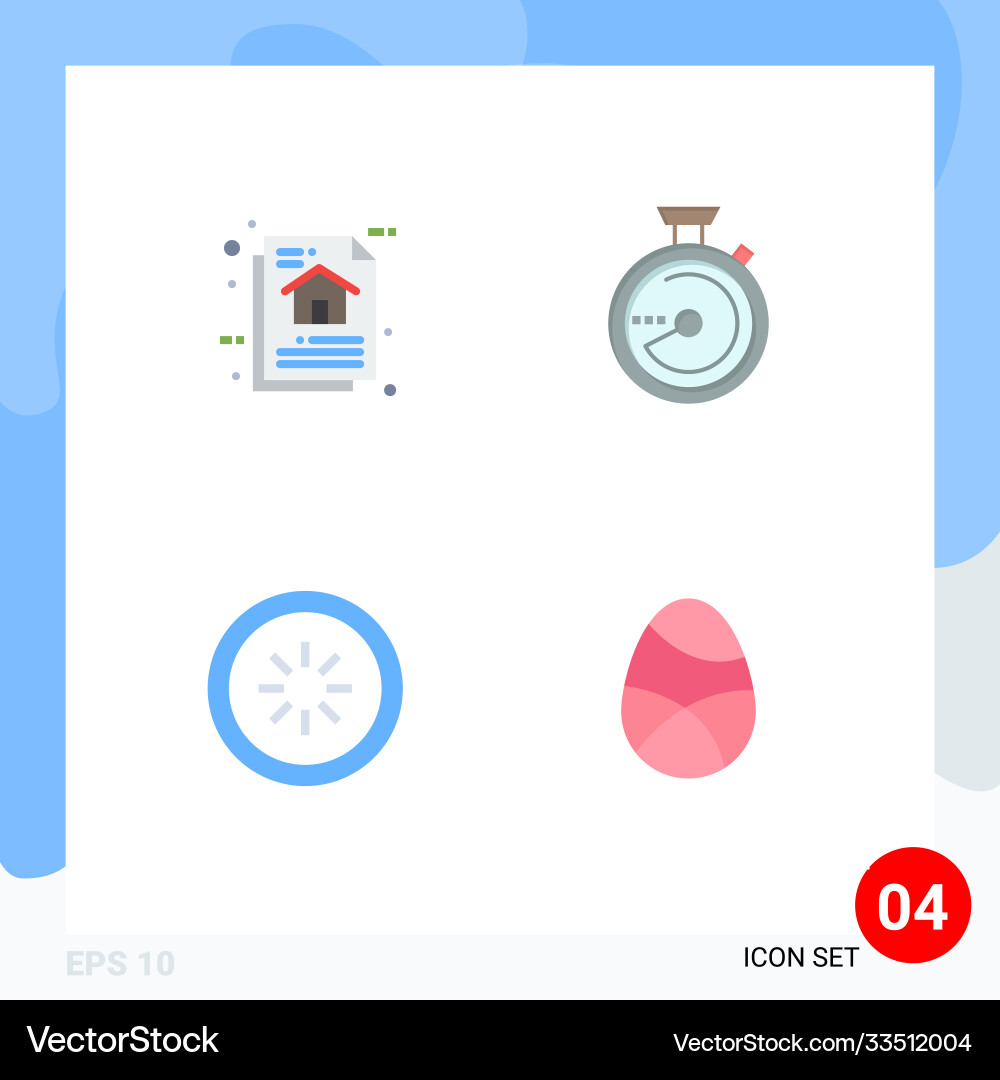 Set 4 flat icons on grid for architecture Vector Image