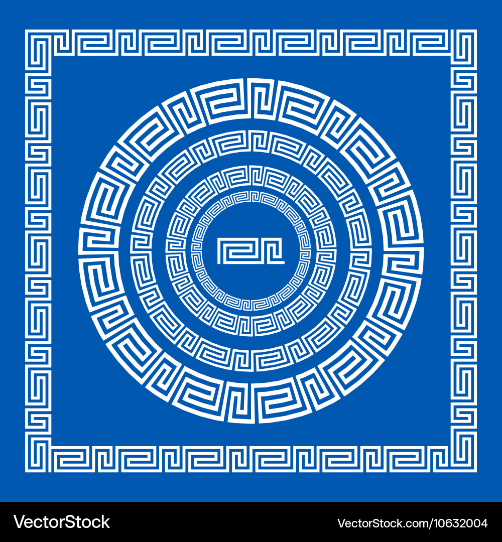 Set of brushes to create greek meander patterns Vector Image