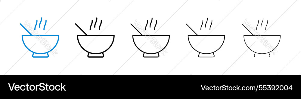 Soup icons in five different stroke sizes Vector Image