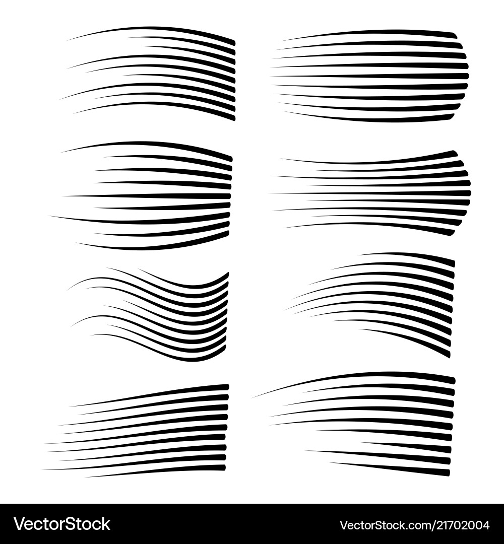 Speed lines isolated set vector image