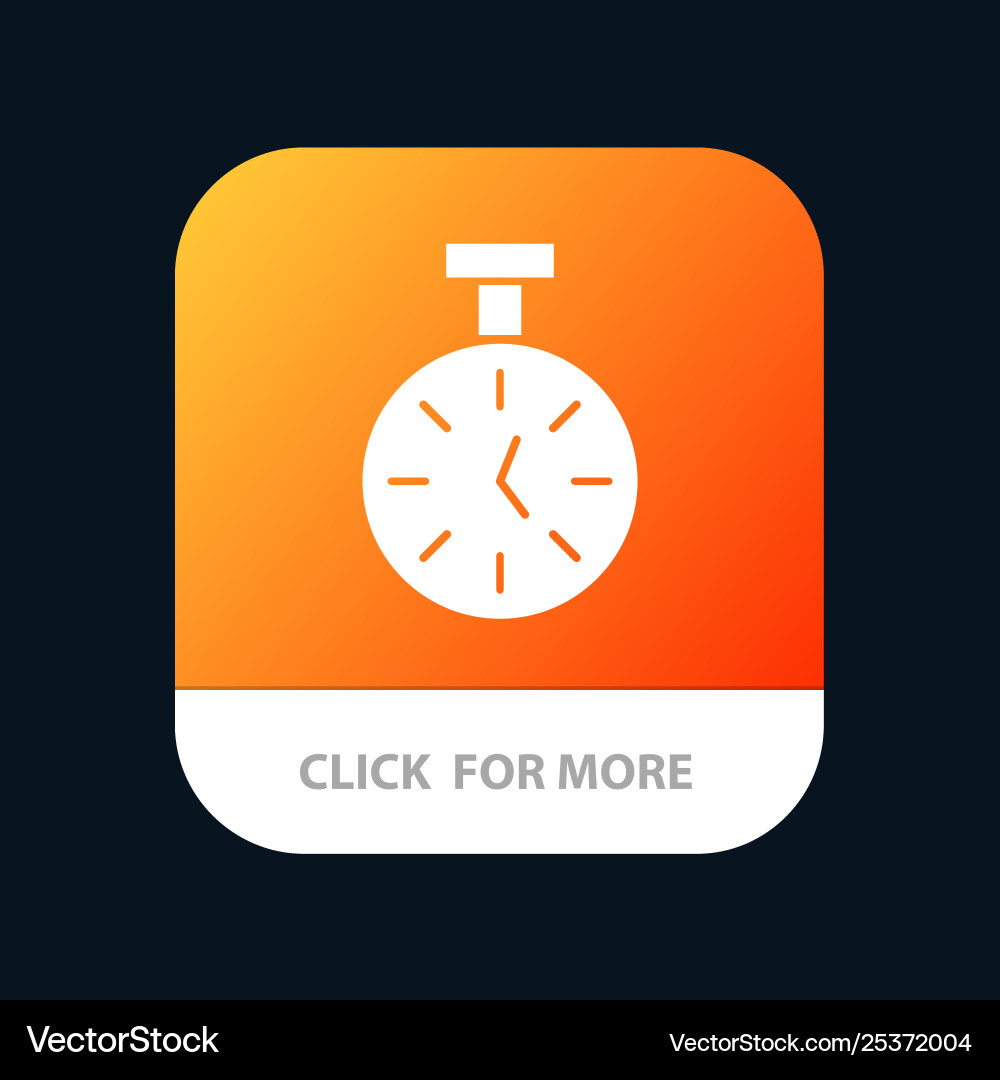 Stopwatch time timer count mobile app button Stopwatch time timer count mobile app button vector image