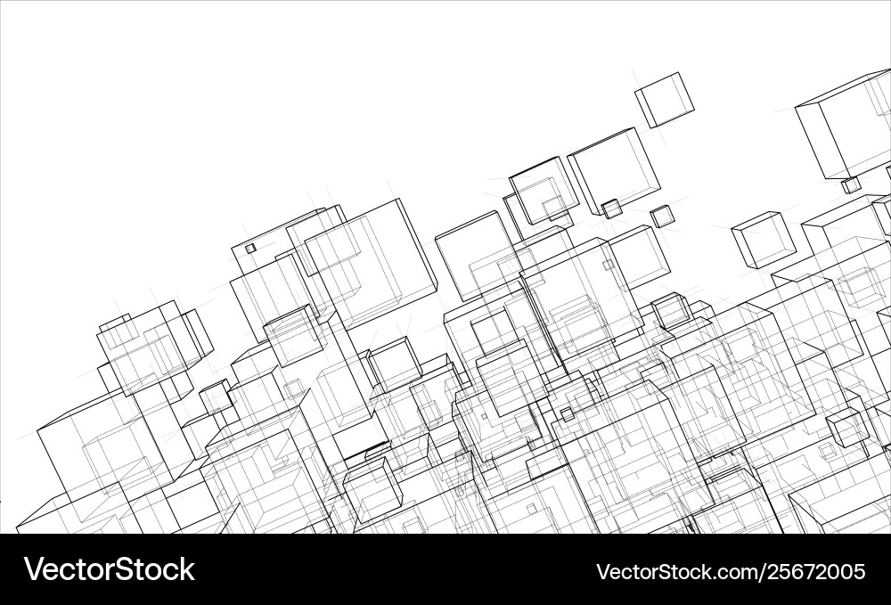 Abstract boxes background Vector Image