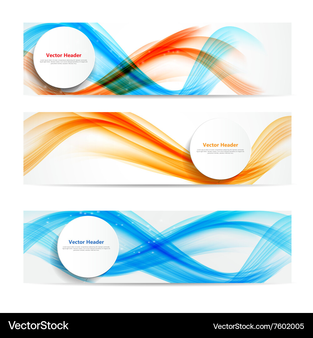 Abstract colored wave header background vector image