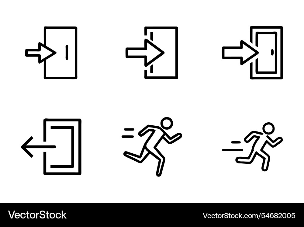 Art style exit icon bundle set design Art style exit icon bundle set design vector image
