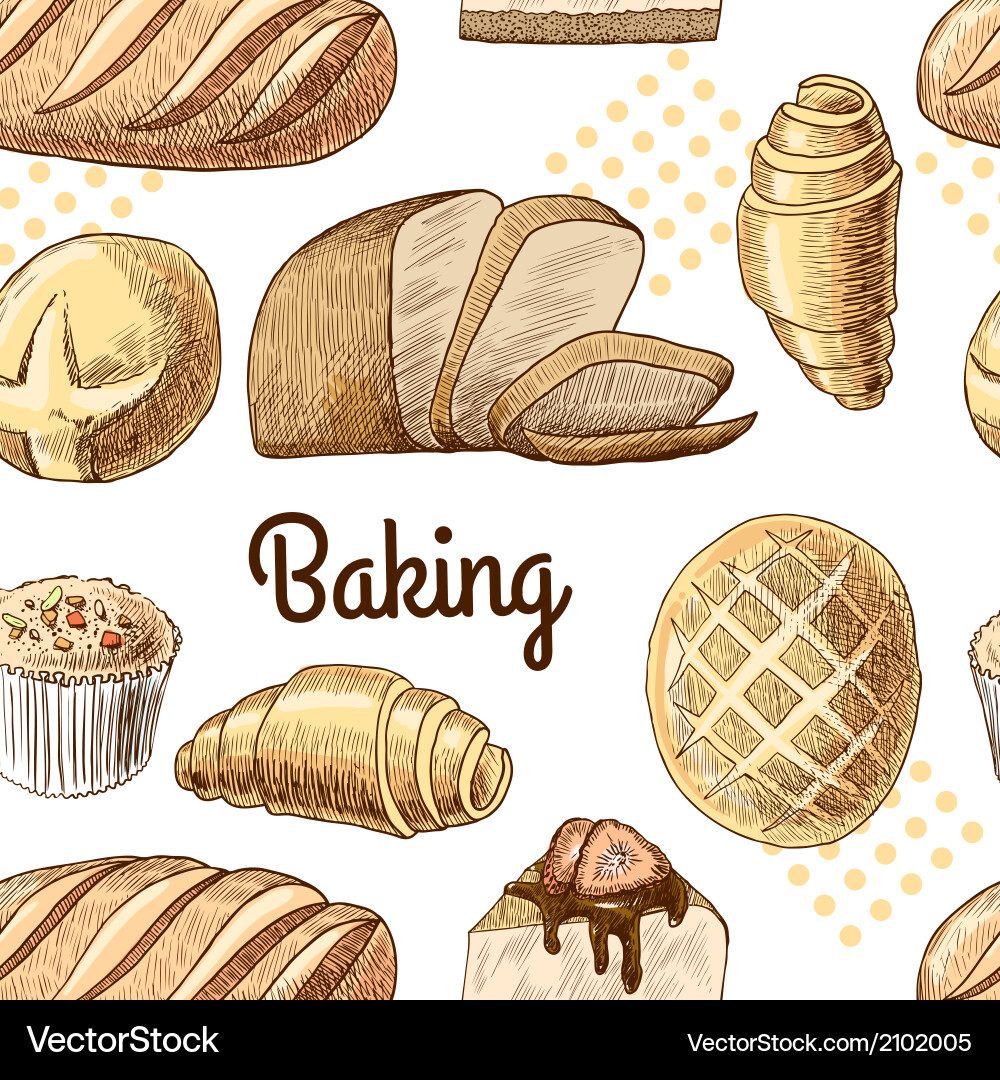 Baking seamless pattern vector image