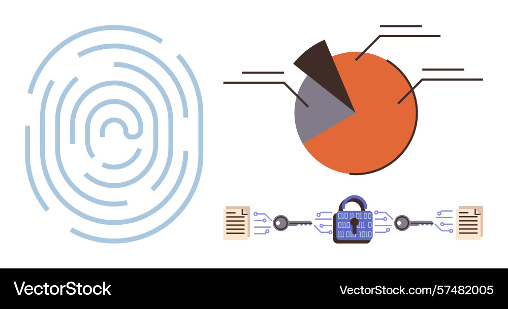 Biometrische Authentifizierungsdatenverschlüsselung vektorbild