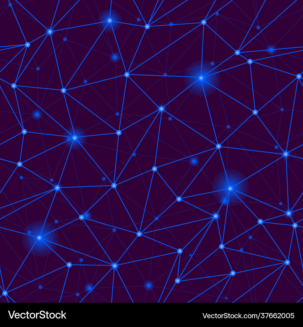 Blue polygonal network grid seamless pattern Blue polygonal network grid seamless pattern vector image