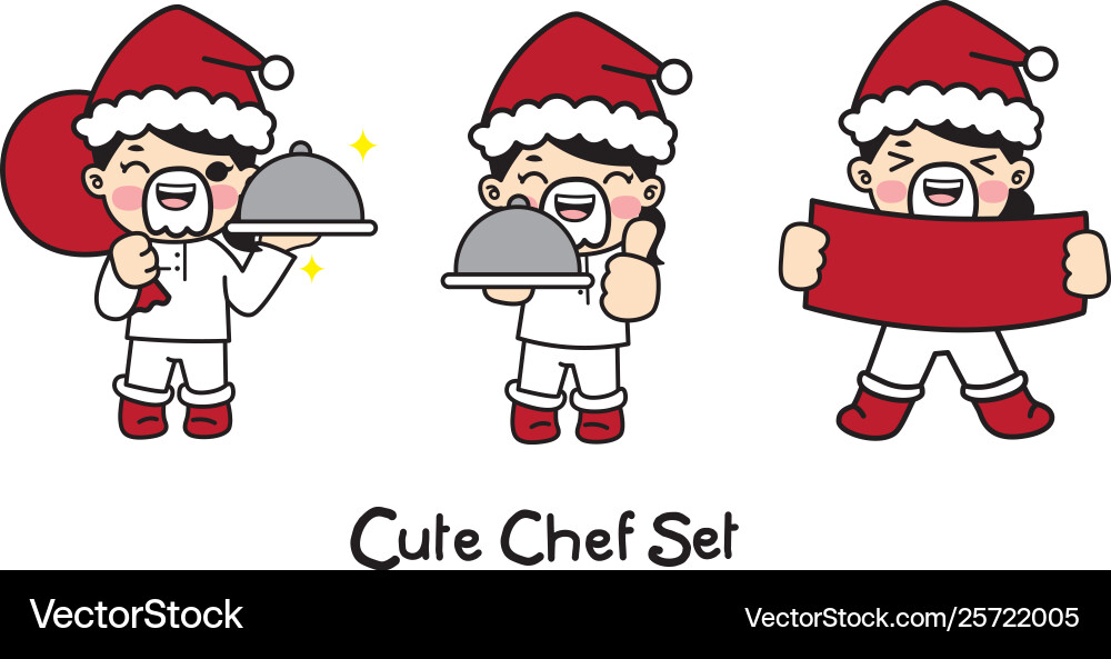 Characters set in chef uniform Characters set in chef uniform vector image