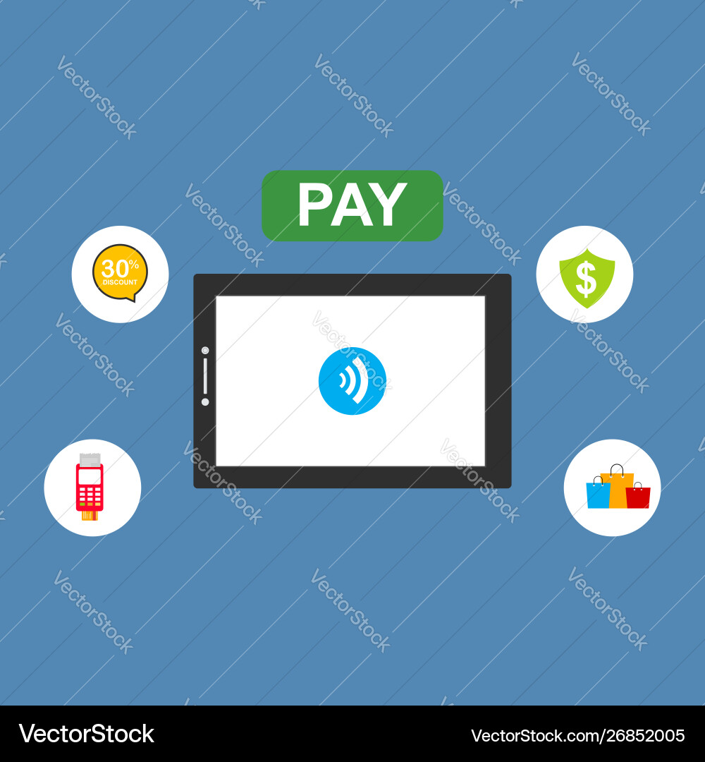 Concept online and mobile payments for web page Concept online and mobile payments for web page vector image