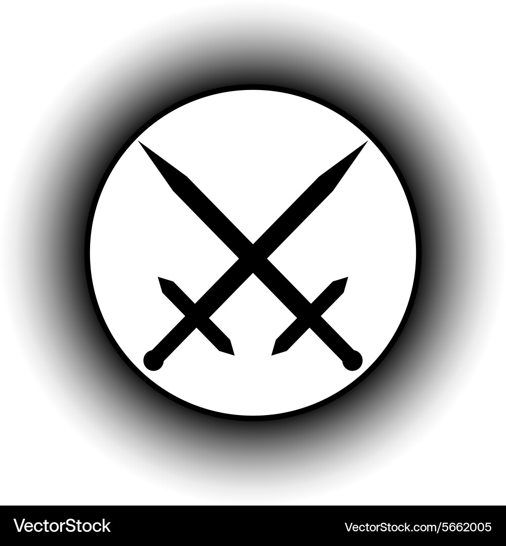 Crossed swords button Vector Image