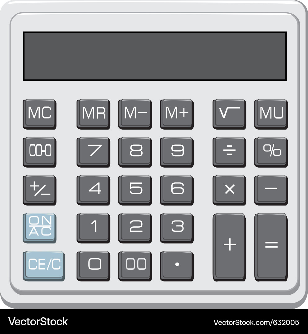 Desktop office calculator with lcd display vector image