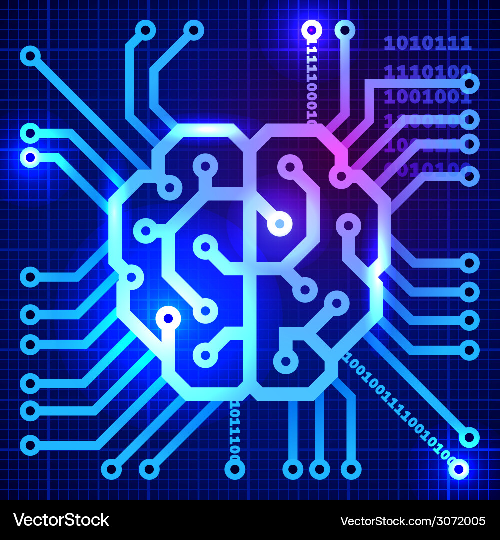 Digital Brain Circuit vector image