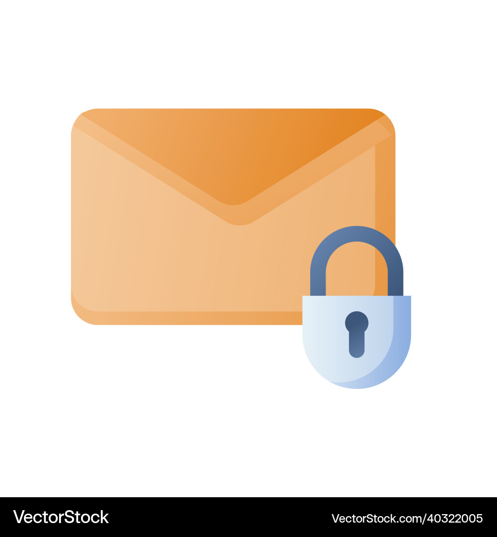 Email lock protection envelop encryption single Email lock protection envelop encryption single vector image