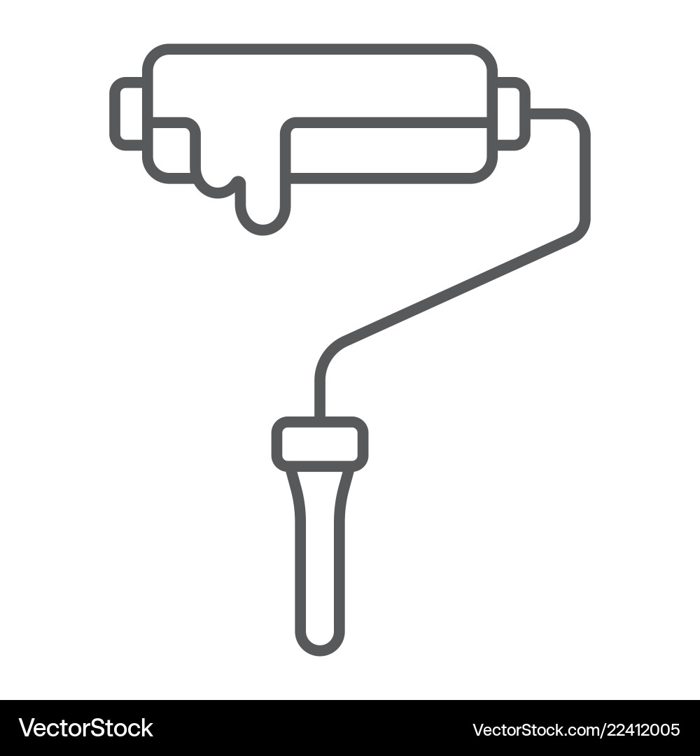 Farbe Rolle dünne Linie Icon Werkzeug und Rolle Farbe Rolle dünne Linie Icon Werkzeug und Rolle vektorbild