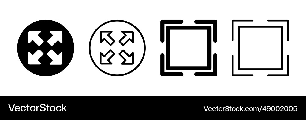 Fullscreen icon expand Vector Image