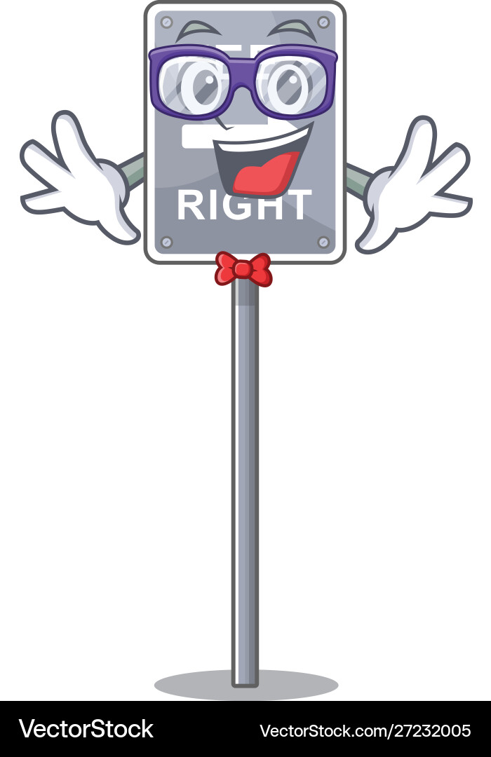 Geek keep right isolated in cartoon Vector Image