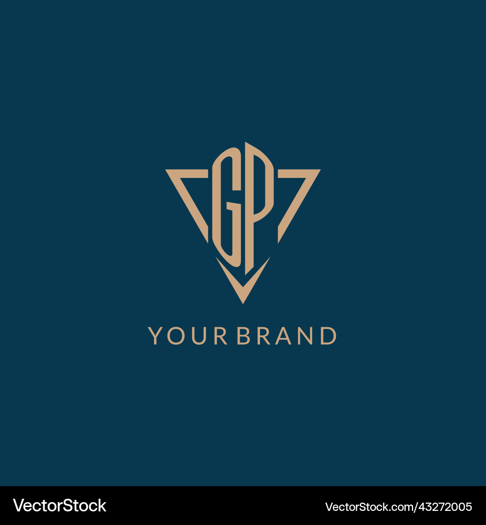 GP Initial Triangle Logo Vector Image