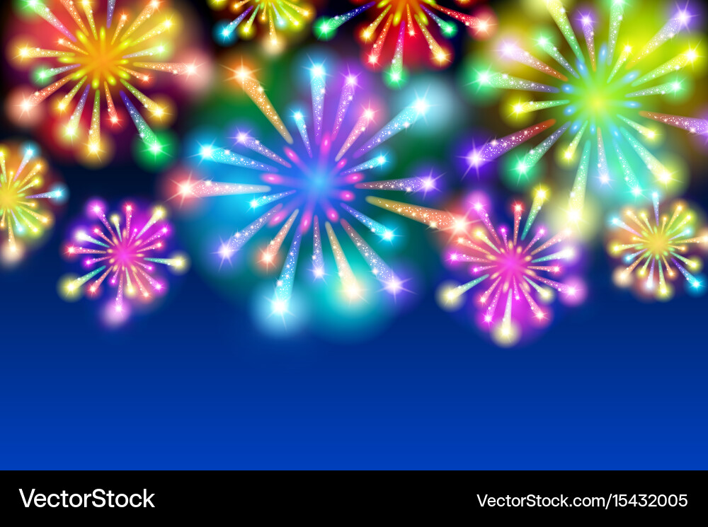 Large fireworks display - background vector image