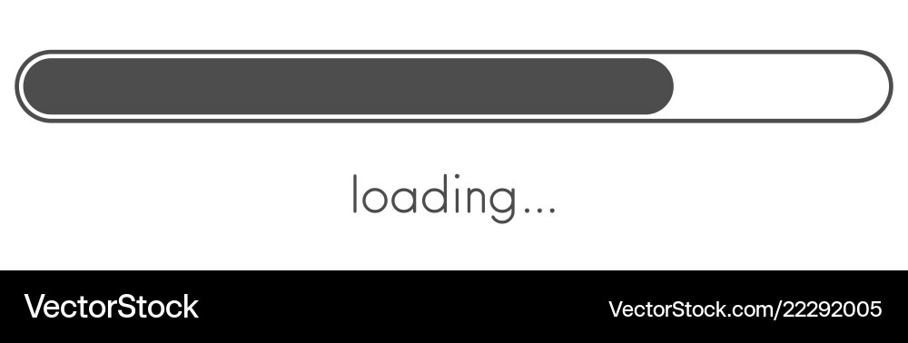 Loading progress bar grey scale vector image