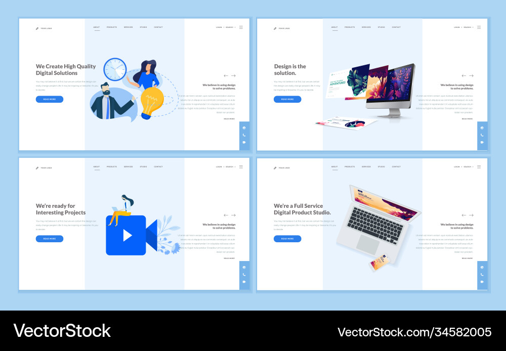 Modern Web Page Templates vector image