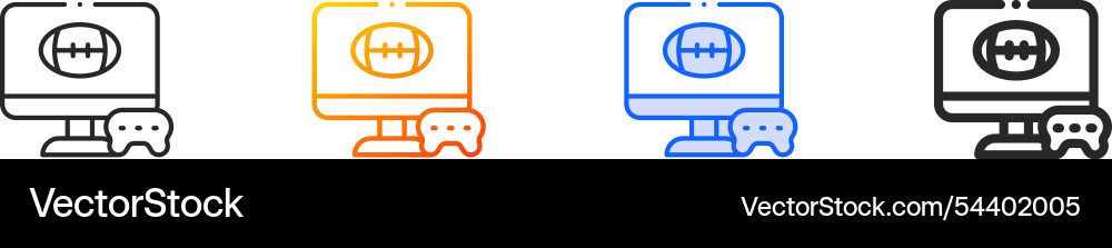 Online game iconthin linear gradient blue stroke Online game iconthin linear gradient blue stroke vector image