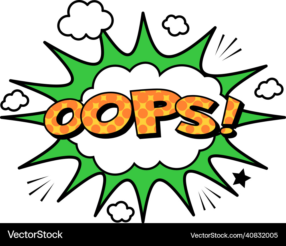 Oops exploding cloud for page of magazine Oops exploding cloud for page of magazine vector image