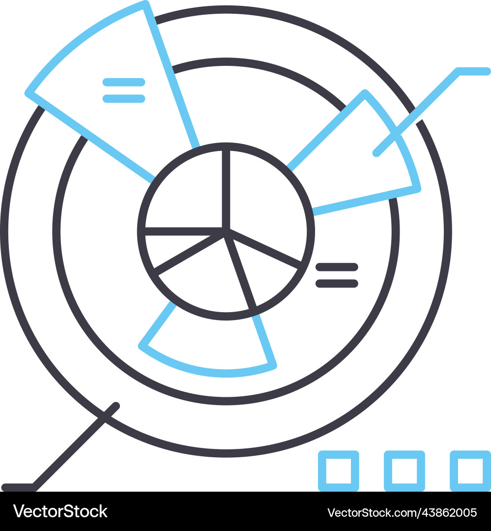 Pie chart line icon outline symbol Pie chart line icon outline symbol Vector Image