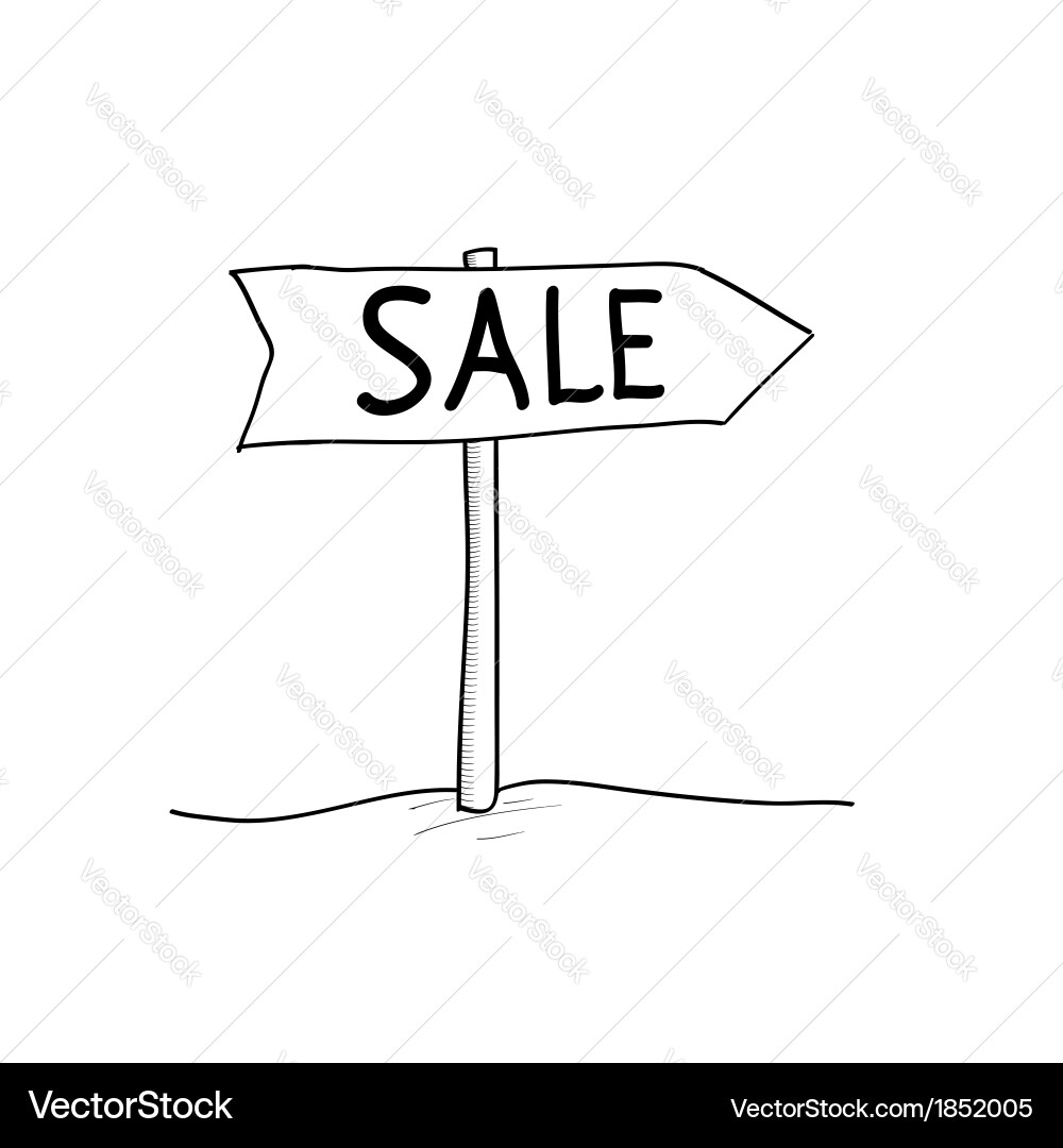 Pointer sales sketch in doodle style vector image