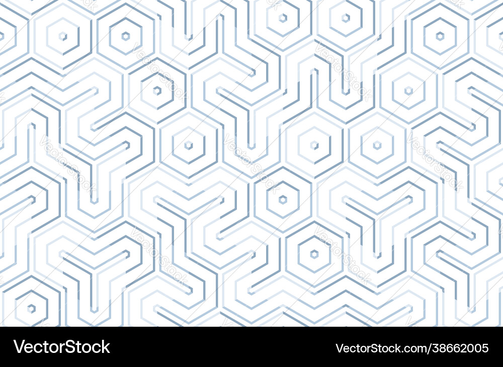 Seamless geometric pattern with hexagons and lines Seamless geometric pattern with hexagons and lines vector image