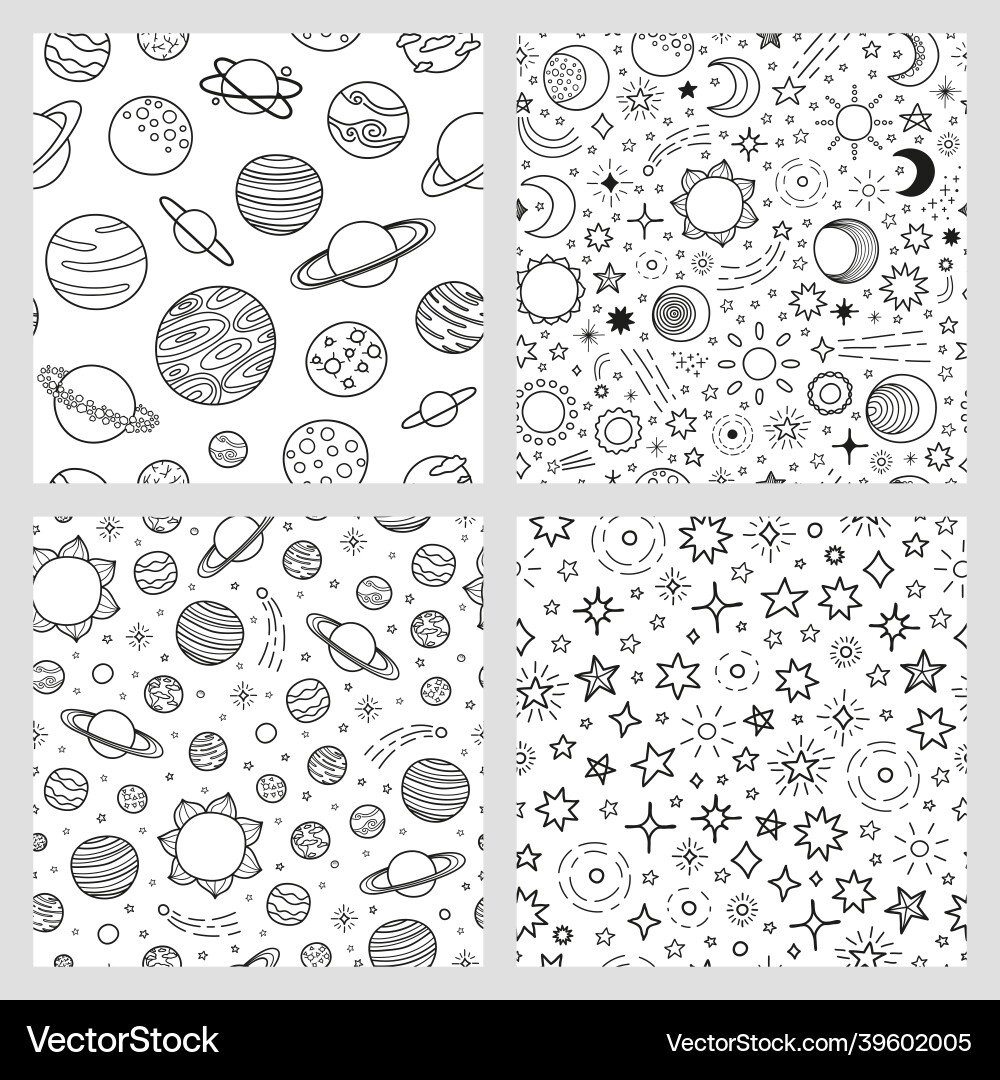 Set of space patterns Set of space patterns vector image