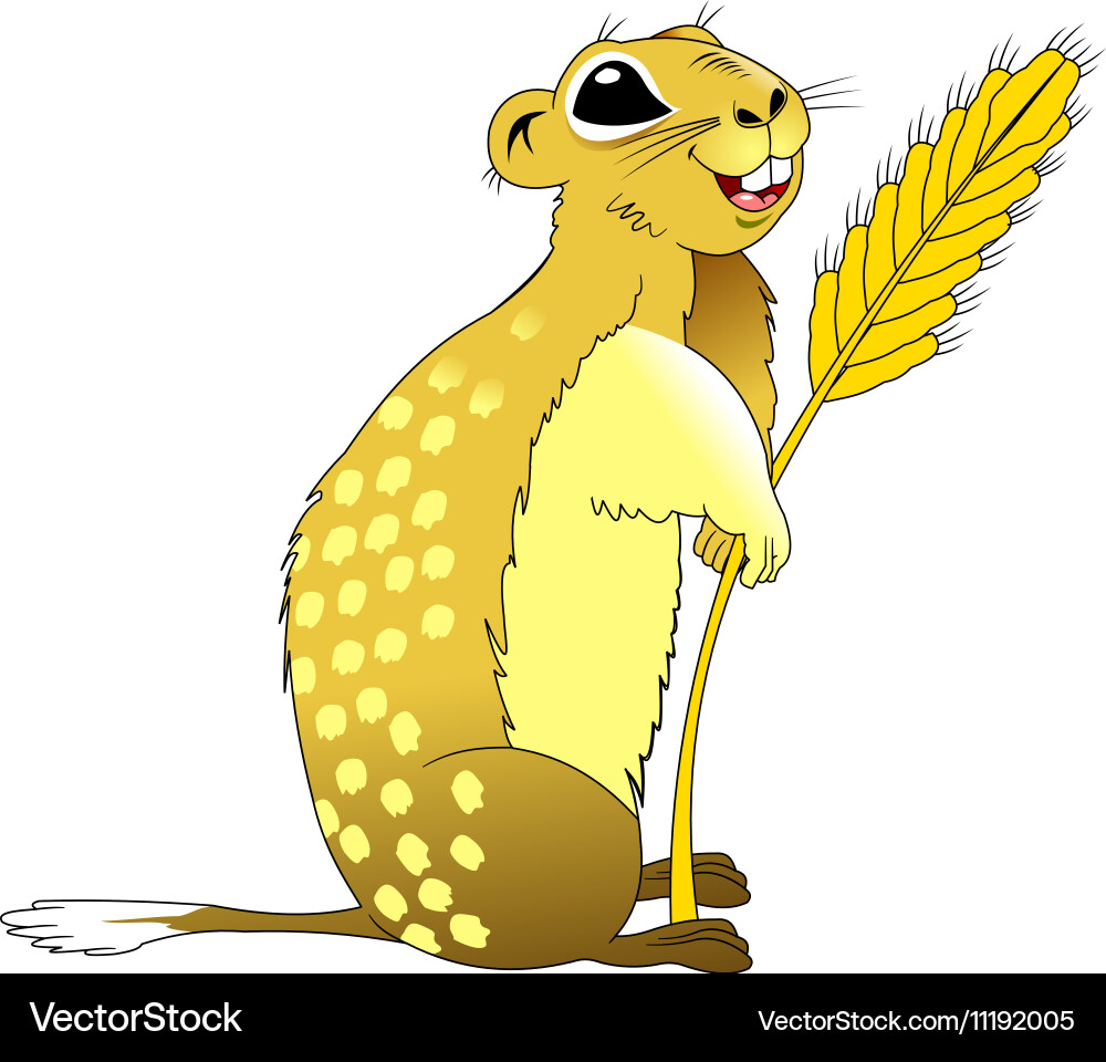 Smiling Cartoon Gopher Vector Image