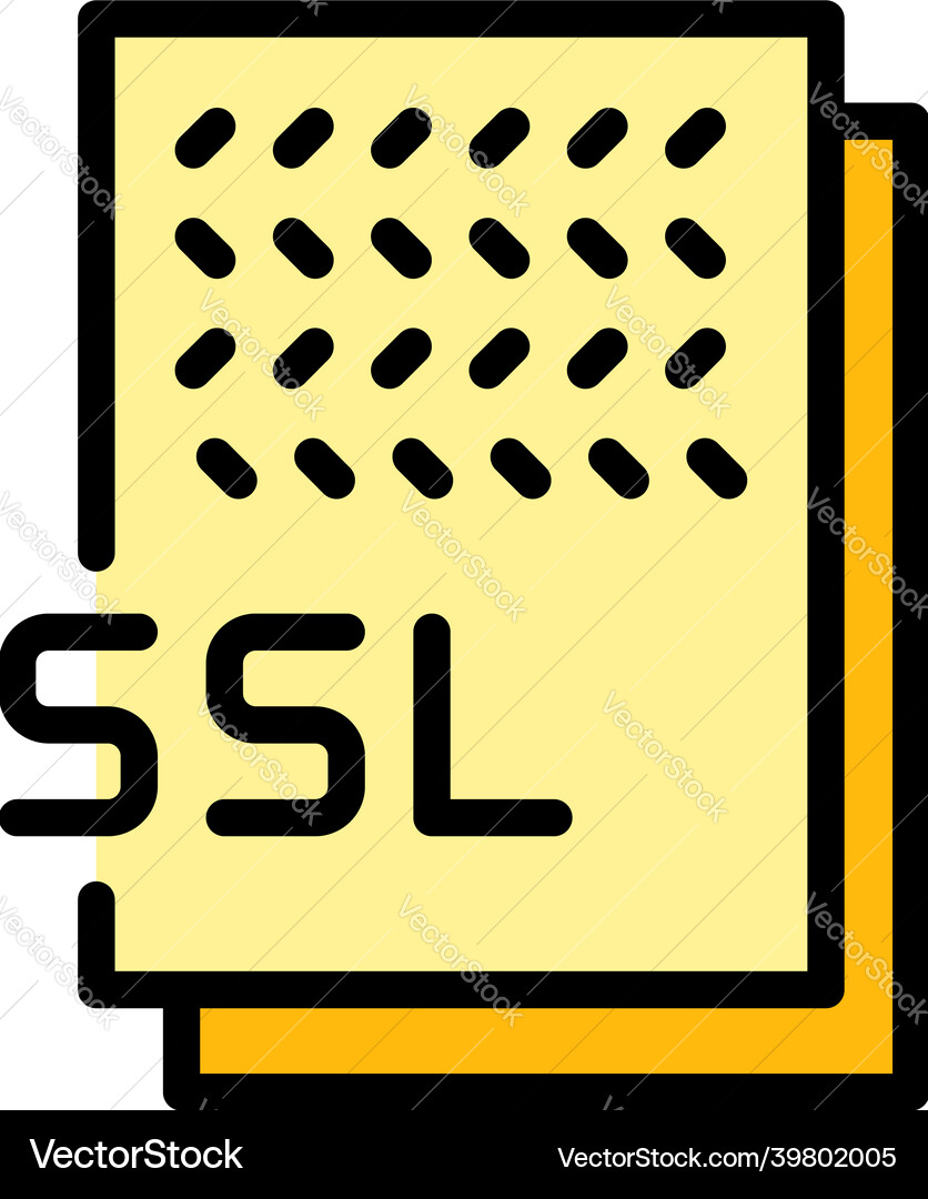 Ssl document icon color outline Ssl document icon color outline vector image