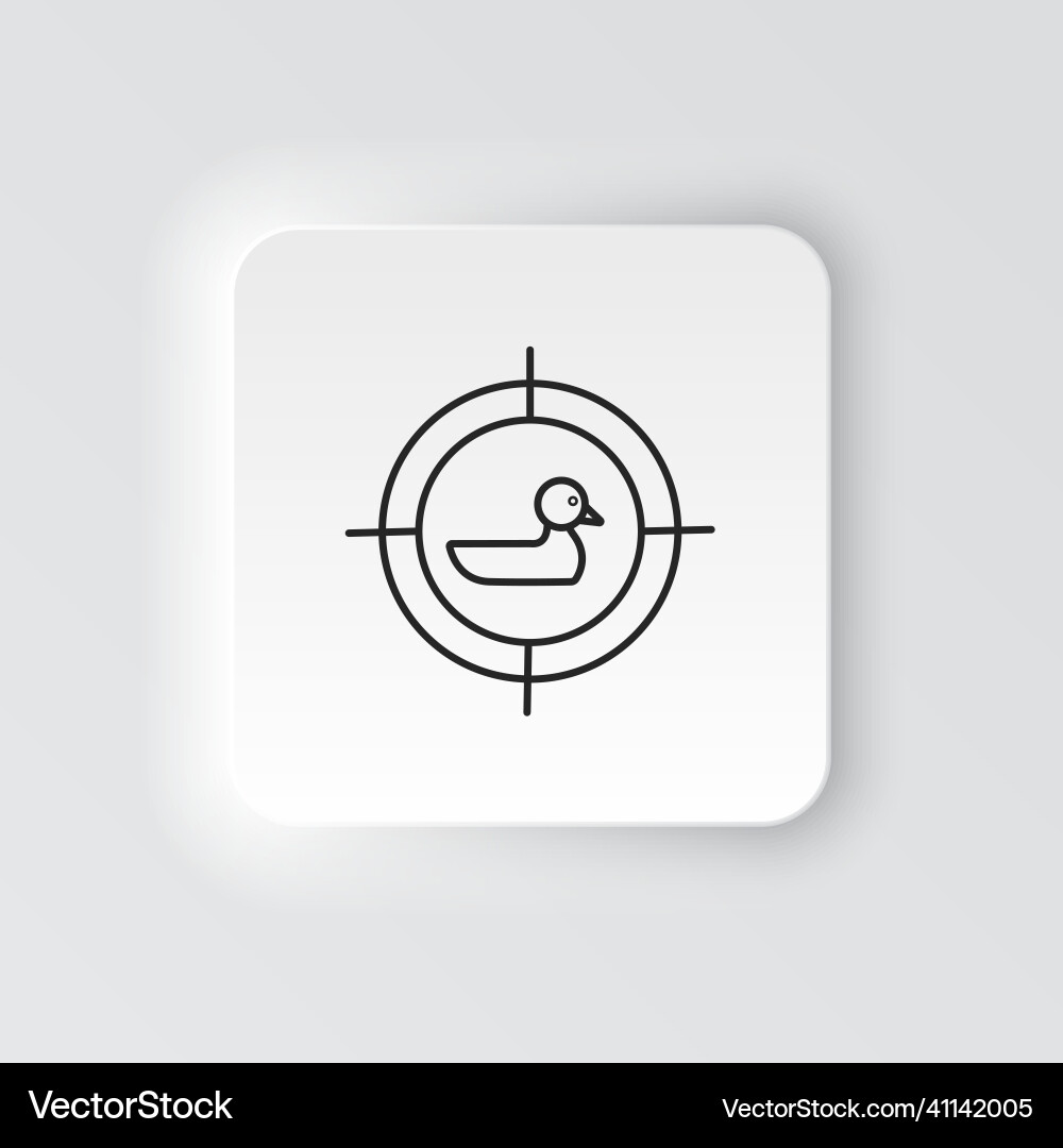 Target duck shooting neumorphic style icon Target duck shooting neumorphic style icon Vector Image