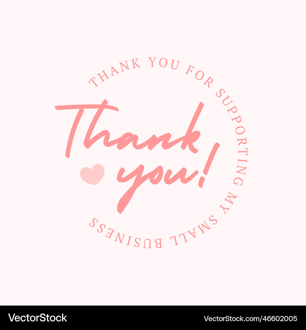 Thank you pink card romantic congratulations Vector Image